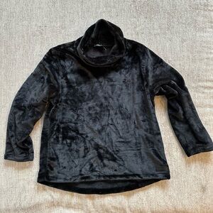 DKNY Plush Black High Neck Fleece